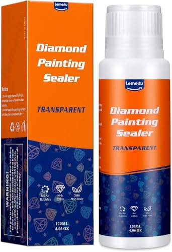 Lemeitu Mastic de peinture diamant, colle de peinture et puzzle avec tête éponge, colle de peinture diamant 5D et colle puzzle pour art diamant, 120 ml