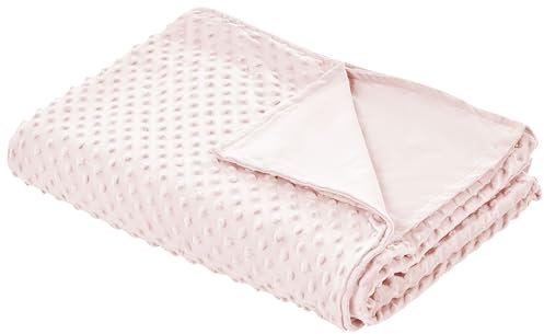 Housse de Couverture Lestée Motif Pointillé Design Moderne 100 x 150 cm en Tissu Polyester Rose Callisto