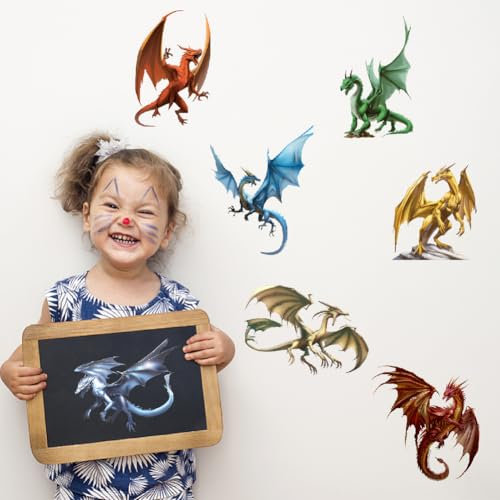 SUPERDANT 3D Drachen Wandaufkleber 15 Stück Flugsaurier Wandsticker Realistische Dinosaurier Wanddekor Kinderzimmer Wandtattoo Abziehen Und Aufkleben Vinyl Wandsticker Für Kinderzimmer Wanddekoration
