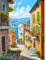 AIRDEA Rue Peinture Numero Adulte, DIY Kit Activité Manuelle Peinture Acrylique, Village Peinture par Numero Adulte avec Pinceaux et Acryliques pour la Décoration Maison 30x40 cm (Pas de Cadre)