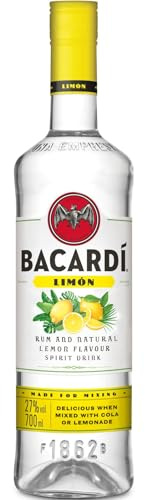 BACARDÍ Limón, 27% Vol., 70 cl / 700 ml, weißer Rum mit Zitrone, Limette und Grapefruit, frischer Zitrusgeschmack
