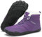 Mishansha Scarpe Invernali Barefoot Uomo Donna Stivali Neve Comode Caldo Stivaletti Inverno Antiscivolo Flessibile Scarponcini con Imbottitura Calda, Viola 39EU