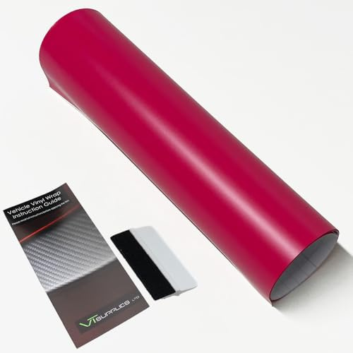 Matt Car Vinyl Wrap [Self Adhesive Air Release Film] with Squeegee Tool - Outdoor Rated for Car Automotive Use (Rose Red, 30 x 152cm)