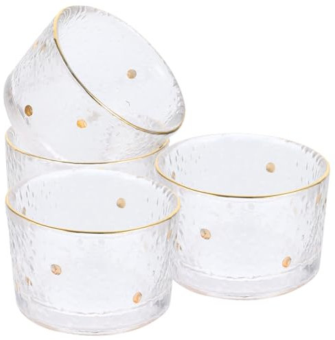 MAGICLULU 4pcs Hammered Heat-Resistant Tea Cup Glass Sake Cup Japanese Style for Tea