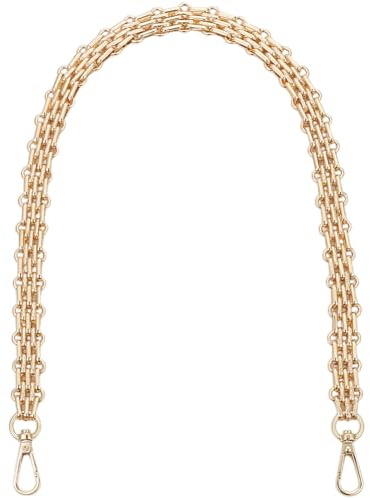 Beebeecraft Goldfarbener Taschengurt Aus Metall Ersatz Geldbörsenkette Breiter Dicker Verlängerungsgurt Für Umhängetaschen Mit Drehverschlüssen Für Handtaschen Zum Selbermachen 60cm