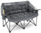 Double Camping Chairs Padded Loveseat Chair for 2 Person - Heavy Duty Oversized Camping Couch for Adults Outdoor Lawn Beach - Portable Folding Sofa with Cup Holders and Carry Bag, Grey