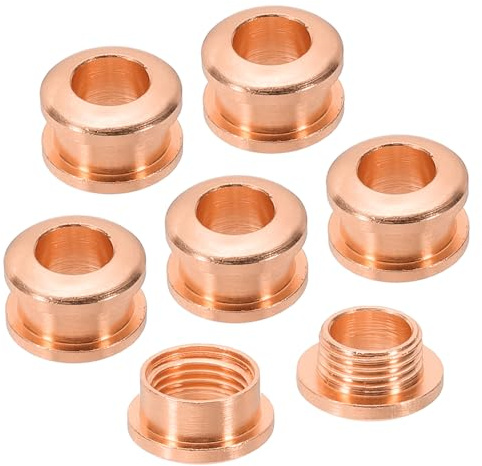 PATIKIL Occhielli Solidi Autoportanti in Ottone 5mm Oro Rosa 6pz | Occhielli con Superficie Arco e Rondella per Scarpe Abbigliamento Borse Artigianato in Pelle
