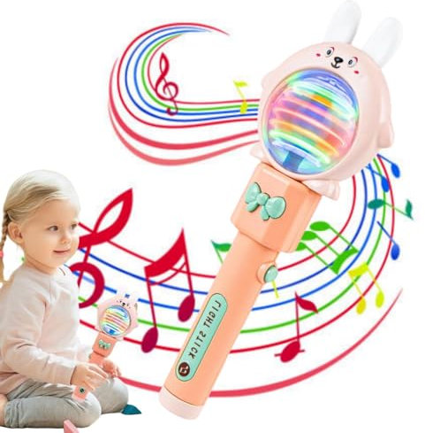 Baguette magique lumineuse à LED To/y, baguette rotative à LED avec musique, baguette rotative multicolore, baguette à DEL sensorielle To/ys, baguette à To/y avec lumières rotatives et couleurs,