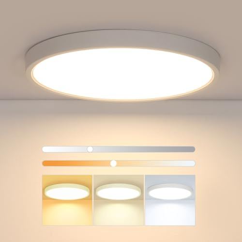 Osairous Lamparas de Techo Regulable, Ø30cm 24W Plafon LED Techo, Lampara Techo Dormitorio IP44, 3000K-6500K 2160 LM Lampara Techo para Cocina, Dormitorio, Pasillo, Baño, Salón