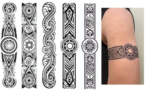 5 Feuilles Temporaire Bracelet Tatouage Tribal Tattoo Maori Design Tattoo Marc5