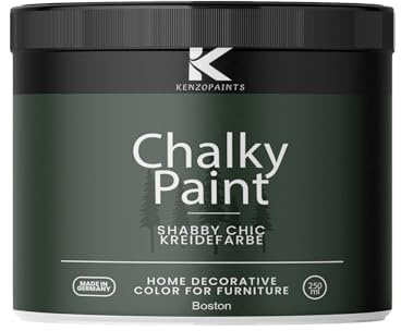 Contura KenzoPaints Kreidefarbe Möbel Farbe 250ml. Trend Farbtöne 2025 Möbellack Holz- Lack Shabby Chic Matt (Boston, 250ml.)