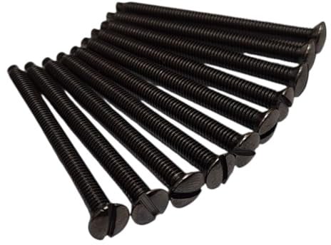 60mm Black Nickel Electrical Machine M3.5 Screws for Light Switch Plug Socket - Pack of 10
