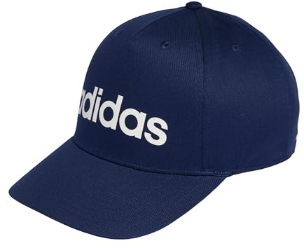 adidas Unisex Linear Baseball Hat, Dark Blue/White, M-L