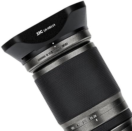 JJC Paraluce a baionetta HB-114 per obiettivo NIKKOR Z 28-400mm f/4-8 VR/NIKKOR Z 24-120mm f/4 S, sostituisce il paraluce Nikon HB-114, filtro da 77 mm e copriobiettivo supportati