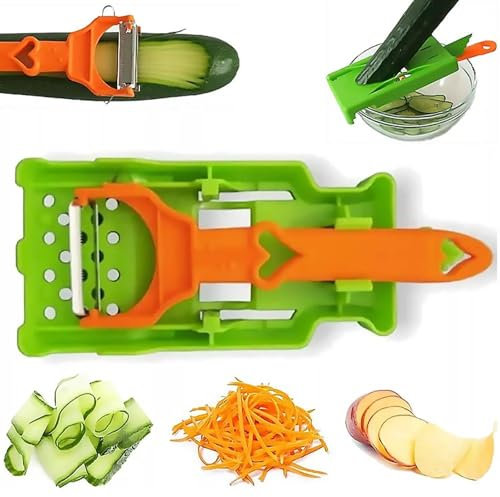 1 pelapatate multifunzione 3 in 1, set di utensili da cucina, strumento per affettare e sminuzzare, pelapatate a julienne per frutta, verdura e altro ancora