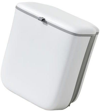 KAKASEA Faltbarer hängender Küchenabfalleimer mit Deckel, platzsparend, wandmontiert, Mülleimer für Theke, unter der Spüle, Auto, 10 l