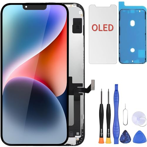 ZOETEC Soft OLED Screen Replacement For iPhone 14 Plus (NOT LCD) 6.7'' Full HD Display COF Touch Screen Digitizer Frame Assembly with Repair Tool Kits, Waterproof Adhesive, Tempered Glass