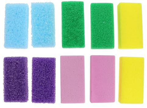 PU Schaumpumice Stein 10stücke Hornhautentferner für Hände und Füße | Badezimmer und Home Pedicure, Massageeffekt, Glatte Fersen, 10 Stück Pack, für Pediküreliebhaber Zufällige Farbe