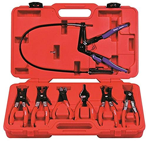 Astro 9406 Hose clamp Pliers Set - 7 Pieces, red