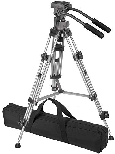 RAVELLI AVTP Treppiede Professionale con Culla Universale da mm 75 per Videocamera, con Testa per Riprese Video a Rotazione Fluida.