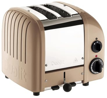 Dualit Classic 2 Slice Vario Toaster, Stainless Steel, Sandstone | Replaceable ProHeat Elements, Defrost Bread, Mechanical Timer, Replaceable Parts, Hand Built in the UK