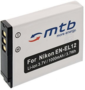 Batterie EN-EL12 pour Nikon Coolpix S9100, S9200, S9300, S9400, S9500