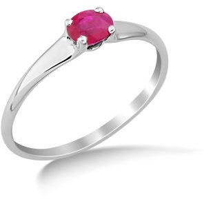 Miore Damen-Ring mit Rubin 9 Karat 375 Weißgold Gr. 54 (17.2) MG9120R4