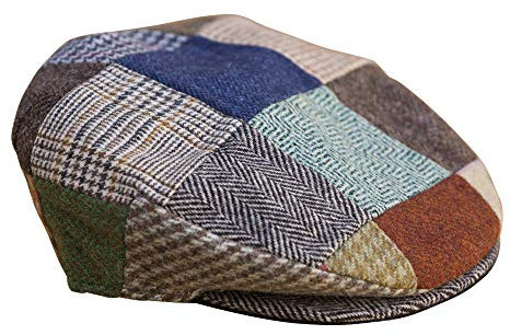 Hanna Hats Donegal Vintage Cap (Patchwork) (Medium), Unikate aus bestem irischem Tweed