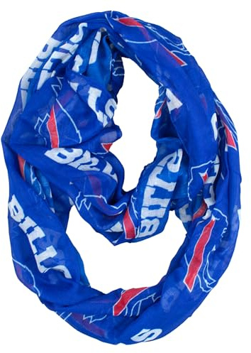 Littlearth NFL Buffalo Bills Sheer Infinity Scarf, Team Color, 70” x 25”