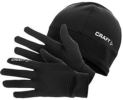 Craft Geschenkset, Handschuhe und Mütze,9999 Schwarz, L/XL (Herstellergröße:L)