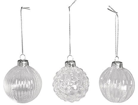 RAYHER 56873000 Glas-Kugeln, 6 cm Durchmesser, 3 Designs, PVC-box 3 Stück