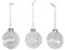 RAYHER 56873000 Glas-Kugeln, 6 cm Durchmesser, 3 Designs, PVC-box 3 Stück
