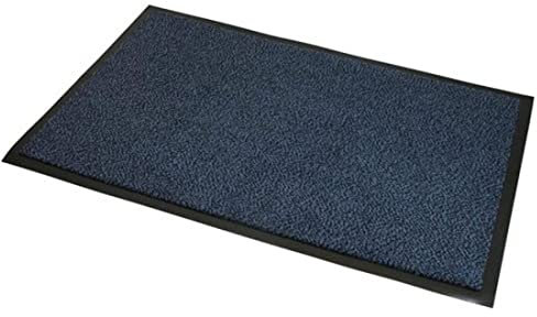JVL Blue Black Heavy Duty Barrier Door Floor Mat 80 x 120 cm
