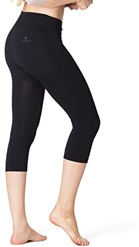 Anti-Cellulite Schlaf-Leggings ALHENA | Beauty Sleep Legging für Hautpflege in der Nacht | Schwarze High Waist Damen-Hose | Straffere Haut Dank Emana-Garn | Thermoregulierend & extrem weich