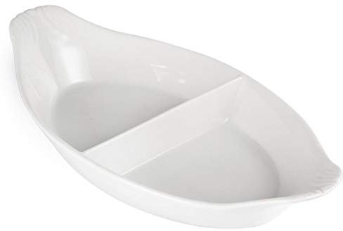 Olympia Divided Oval Eared Dishes 290X 160mm Porcelain Serving Plates 6pc