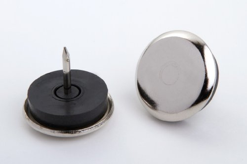 16 Stuhlbeingleiter Stuhlgleiter Möbelgleiter Bodenschutz, Stahl mit Gummieinlage, verzinkt/schwarz, Durchmesser 28mm, zum Einschlagen, für Teppich geeignet