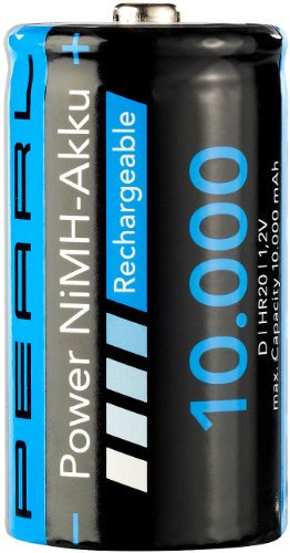 PEARL Akku Mono: NiMH-Akku Monozelle Typ D 10000 mAh (Batterien D, Akkus D, wiederaufladbare)