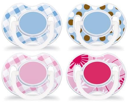 Philips Avent 8710103645344 Modische Beruhigungssauger/Schnuller 0-6 Monate (2 Stück), mehrfarbig