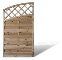 Sichtschutzzaun/Zaunelemente mit Doppelbogen + Rankgitter Maß 90 x 160 auf 140 cm (Breite x Höhe) aus Kiefer/Fichte Holz, druckimprägniert Berlin Doppelbogen