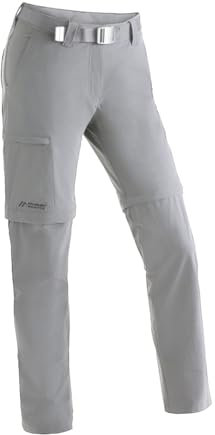 Maier Sports Inara Slim Zip, Damen Wanderhose, Wasserabweisende Hose für Trekking und Hiking, Enganliegender Schnitt, Zipp-off-Funktion, PFC-frei, mSTRETCH pro 4 & Dryprotec, Grau, 48 (W40/L32)