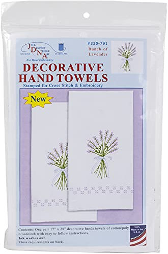 Jack Dempsey Stamped Decorative Hand Towel Pair 17X28-Lavender