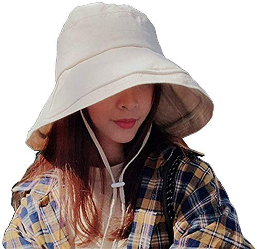 MAKFORT Chapeau de Plage Femme Chapeau d'été Pliable à Large Bord Capeline Plage Chapeau de Seau Chapeau de Jardin SPF UPF50…