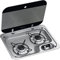 DOMETIC Accessories Plan de Cuisson à Deux Feux pour Camping-Car HBG 2335 Unisex-Adult, StainlessSteel & Black, Taille Unique