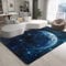 9CH Galaxy Moon Area Teppich – Planet Erde im Weltraum großer Teppich für Wohnzimmer, Schlafzimmer, Esszimmer, Innenbereich, rutschfest, Blau 2,1 x 1,5 m