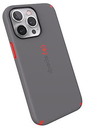 Speck-Produkte CandyShell Pro iPhone 13 Pro-Schutzhülle, Launisches Grau/Turbo-Rot