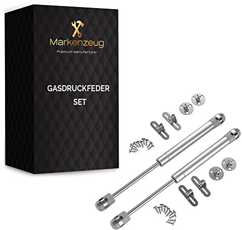 MARKENZEUG© 2x Premium Gasfeder Gasdruckdämpfer Gasdruckfeder für Klappen Gasfederstütze für Schränke Klappenbeschlag 2er Set