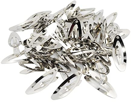 Sharplace 50pcs Pince à Cheveux Ronde Pince Ovale En Métal Argenté Bricolage Barrette à Cheveux, 5cm