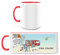 Manutextur Tasse mit Namen - personalisiert - Motiv Feuerwehr - viele Farben & Motive - weiß/rot - persönliches Geschenk mit Wunsch-Motiv und Wunsch-Name