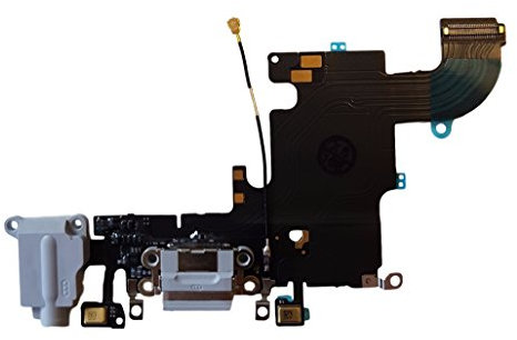 DHLK® Ladebuchse Dock Connector kompatibel mit iPhone 6S - Dock ConnectorFlex, Hellgrau (A1633, A1688, A1700)