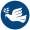 Aufkleber #Peace #Frieden „Friedenstaube blau/weiß“ Symbol Folie selbstklebend | Ø5-30cm Made in Germany, Größe: Ø10 cm